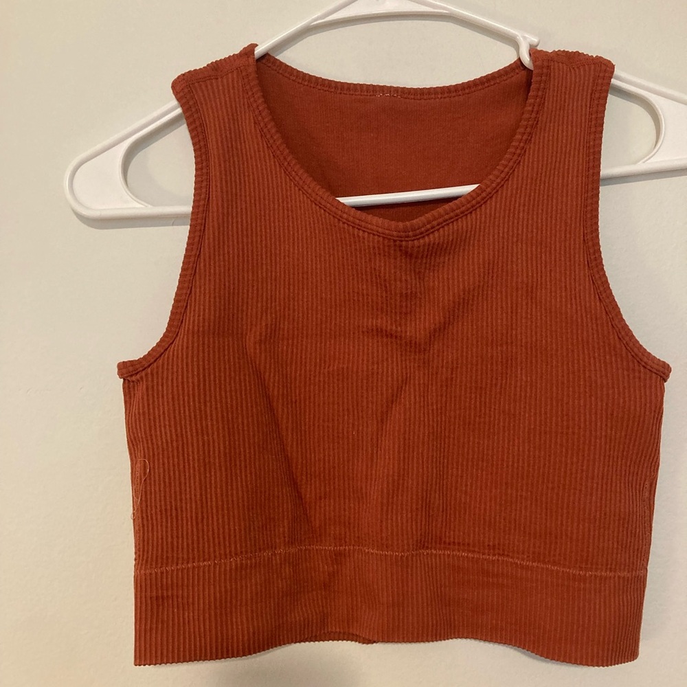 Rust Ribbed Crop Top
